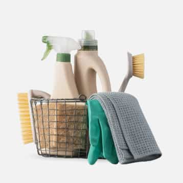 A group of cleaning supplies linking to cleaning supplies page