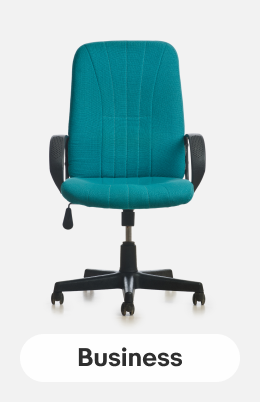 A teal office chair linking to business and industrial items.