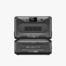 A BLUETTI Apex 300 portable power station against a gray background.