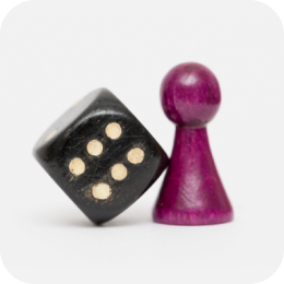 Dye and peg linking to board games