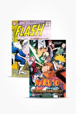 Naruto and Flash comic books linking to comic books for charity page