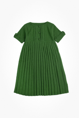 A green dress linking to kids pre-loved fashion for charity page