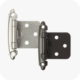 A black and grey hinge linking to hardware