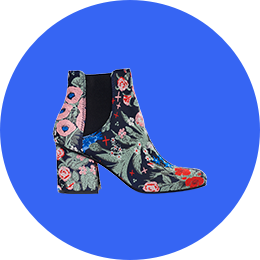 Women's floral-embroidered heeled boot