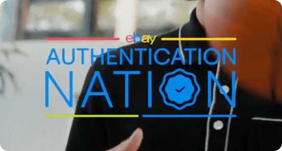 Screen cap of video that reads eBay Authentication Nation.