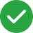 Image shows green checkmark for positive survey feedback