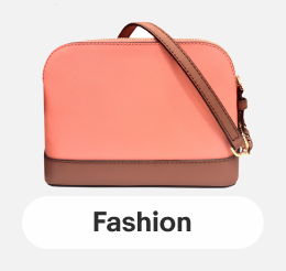 A coral colored leather purse, linking to fashion items.