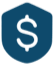 Icon of a dollar sign on a shield.