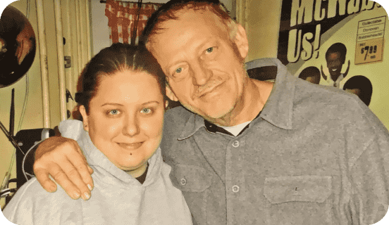 Seller Nicole with her grandfather linking to their story